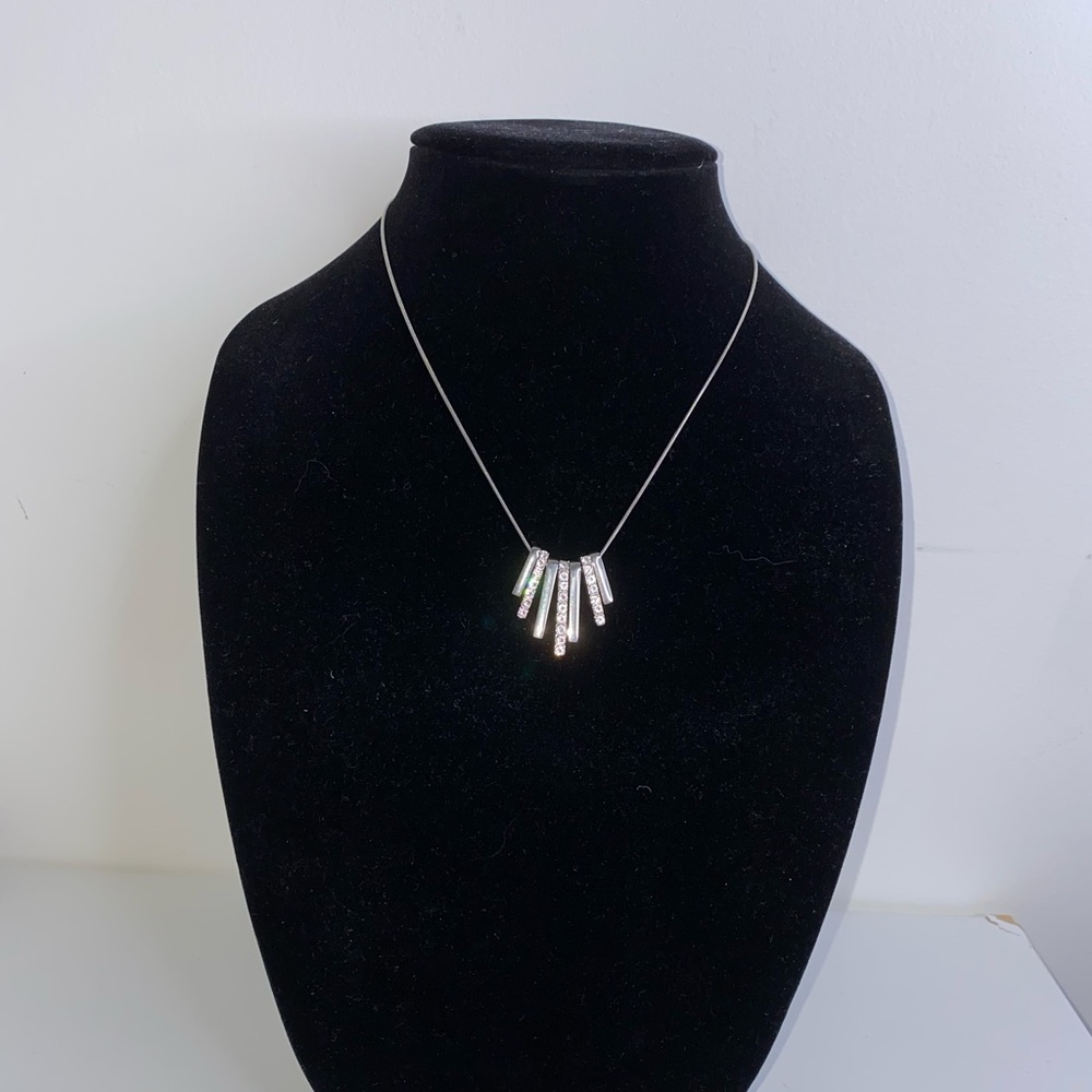 Silver Statement necklace with Swarovski elements